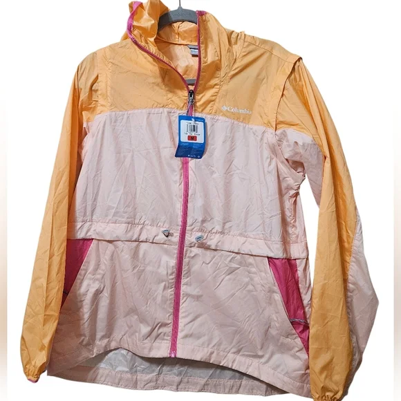 Columbia Women's Peach Blossom Convertible Lightweight Windbreaker Jacket NEW - Picture 2 of 7
